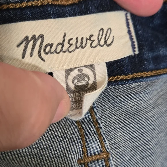 Madewell Curvy Kick Out High Rise Stretch Dark Wash Blue Jeans Size 25 - Picture 12 of 15
